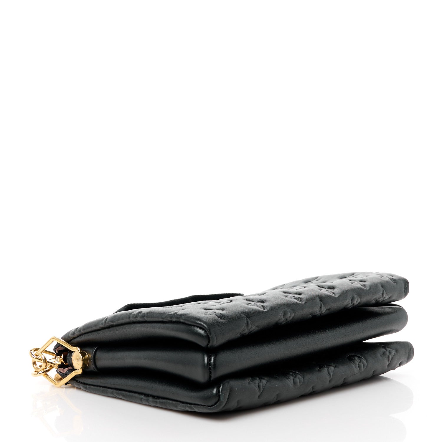 Louis Vuitton Lambskin Embossed Monogram Coussin PM Black 4 of 12