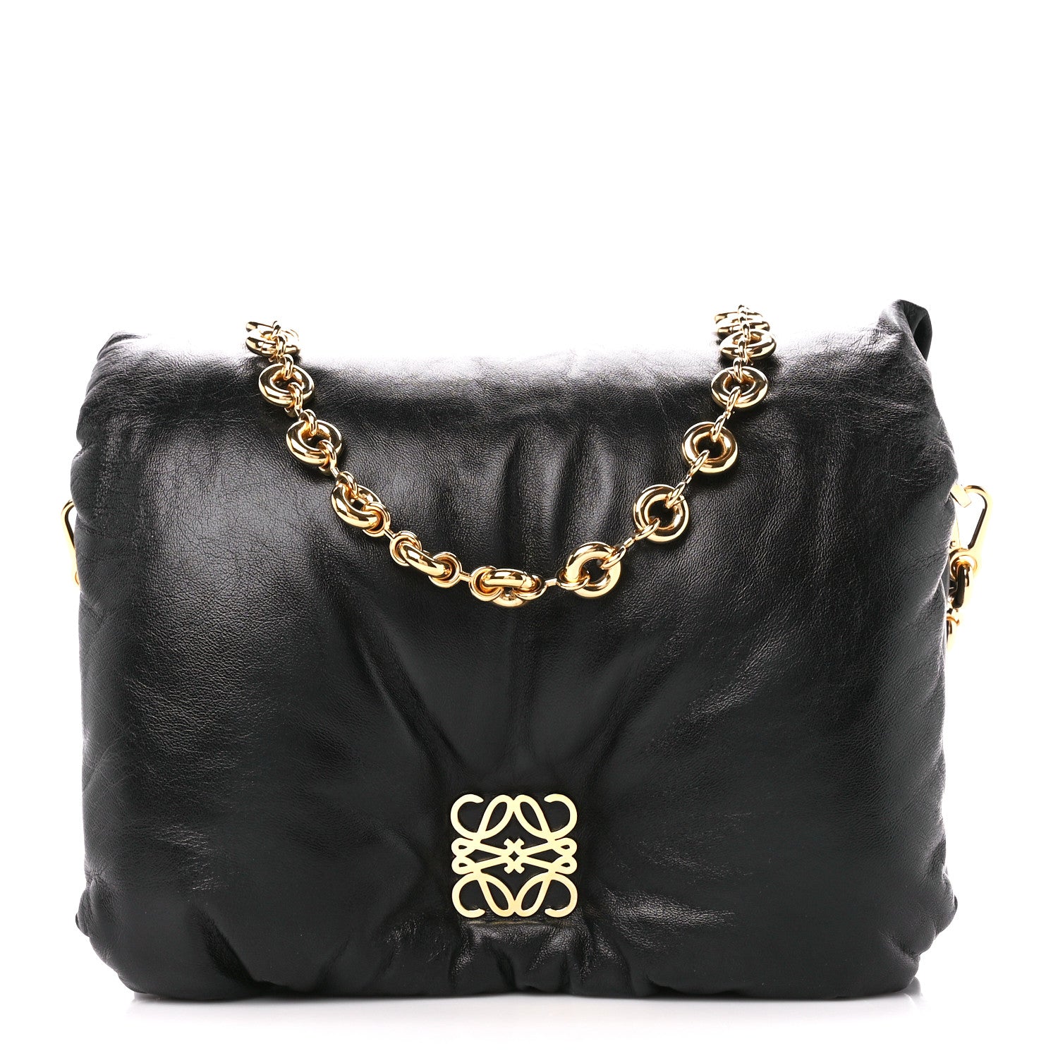 Loewe Lambskin Small Goya Puffer Bag Black 1 of 11