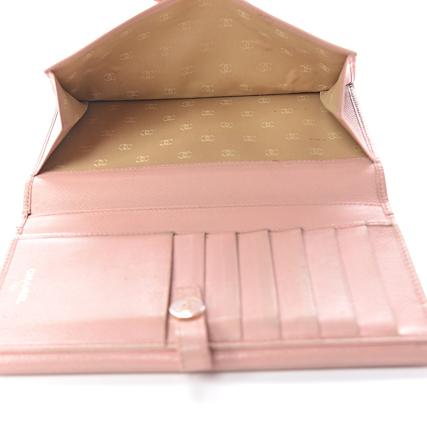 Chanel Grained Calfskin CC Button Wallet Pink 6 of 24