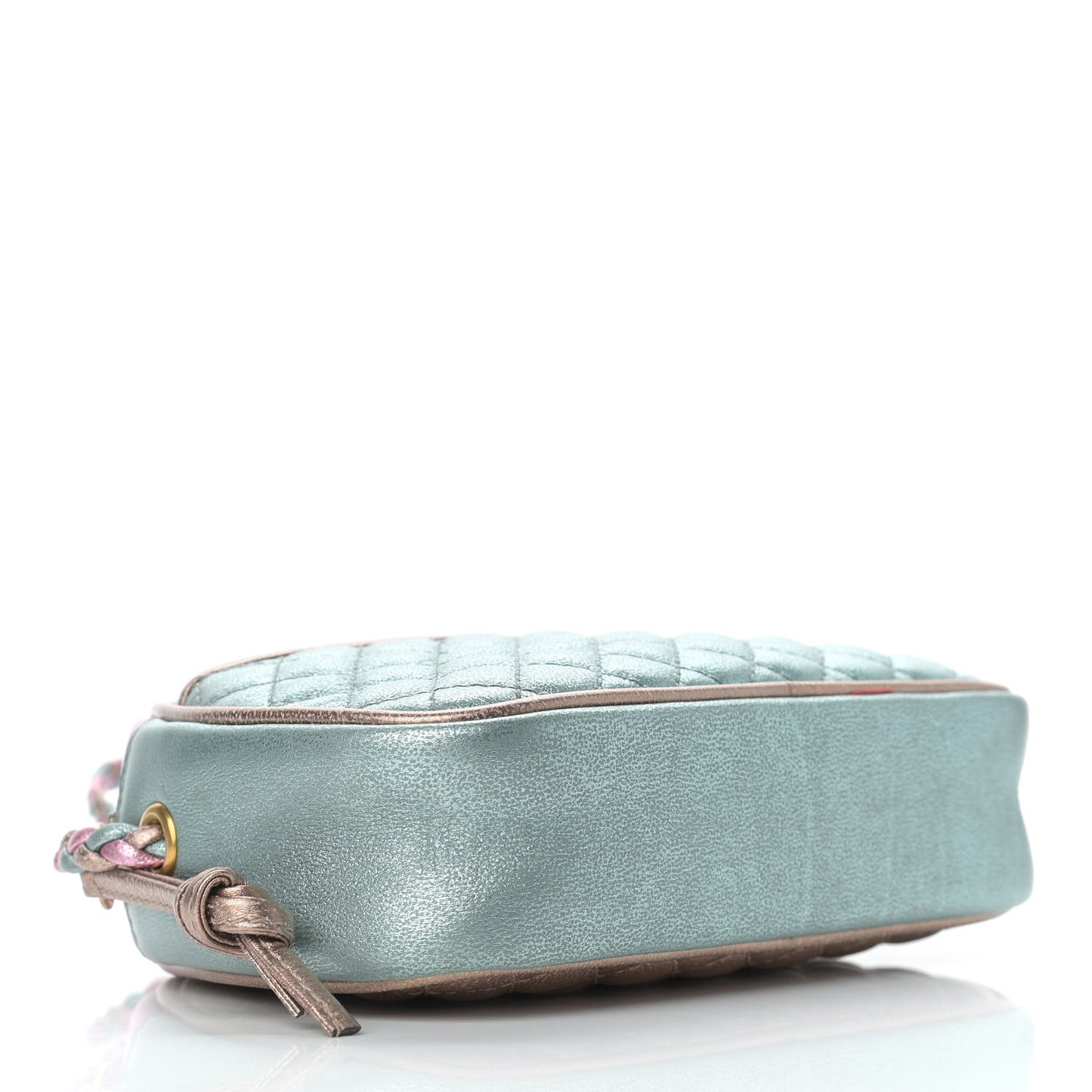 Laminated Nappa Trapuntata Mini Zumi Dome Shoulder Bag Rosa Lago Rame