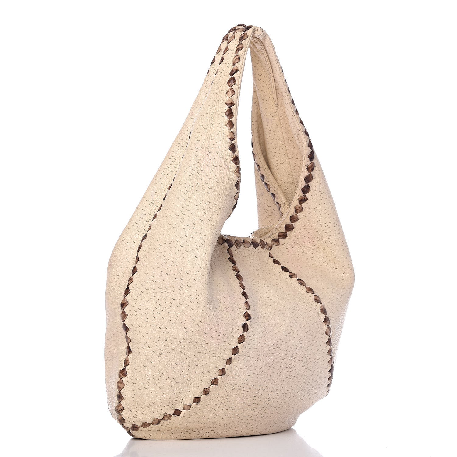 Bottega Veneta Cervo Deerskin Perforated Pekary Hobo Cream 3 of 11