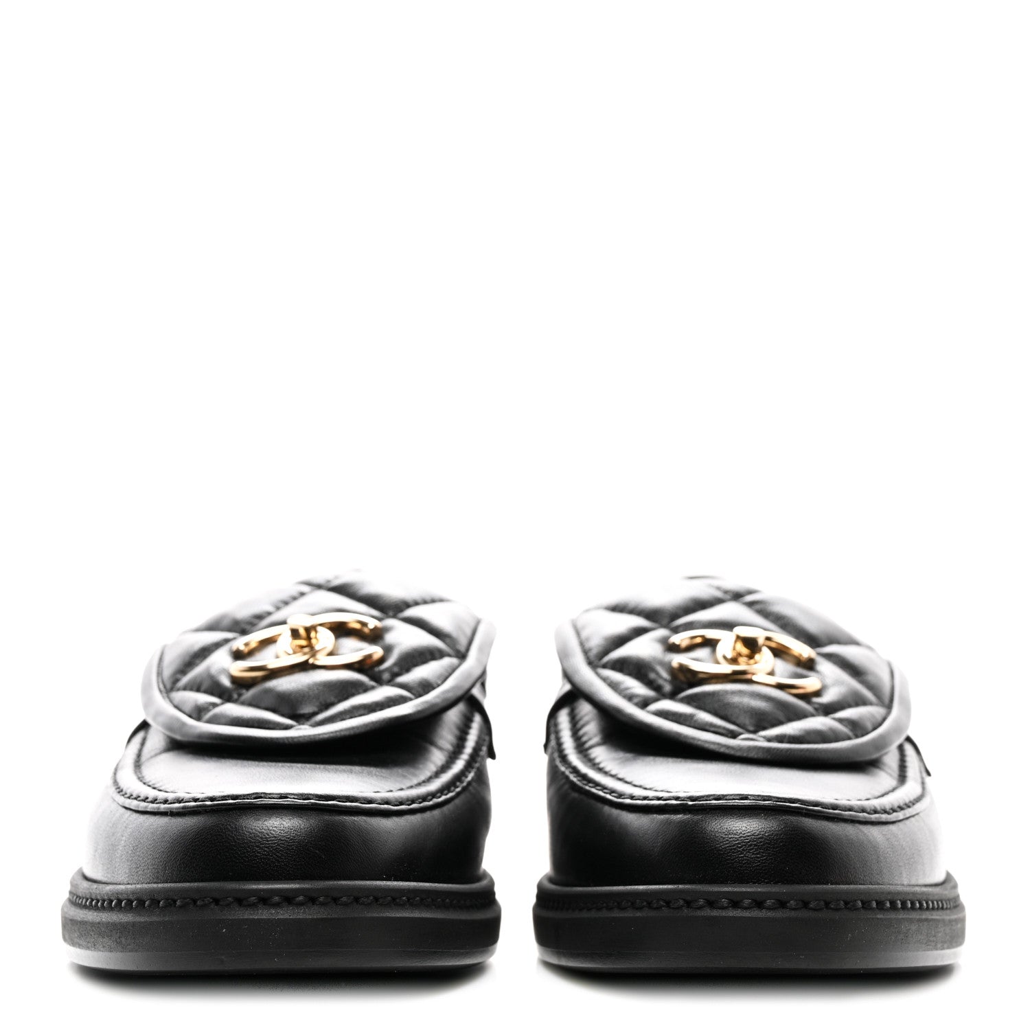 Chanel Lambskin Quilted CC Turnlock Loafers 40 Black 2 of 8