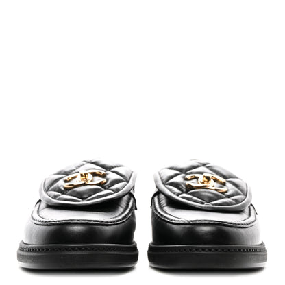 Chanel Lambskin Quilted CC Turnlock Loafers 40 Black 2 of 8