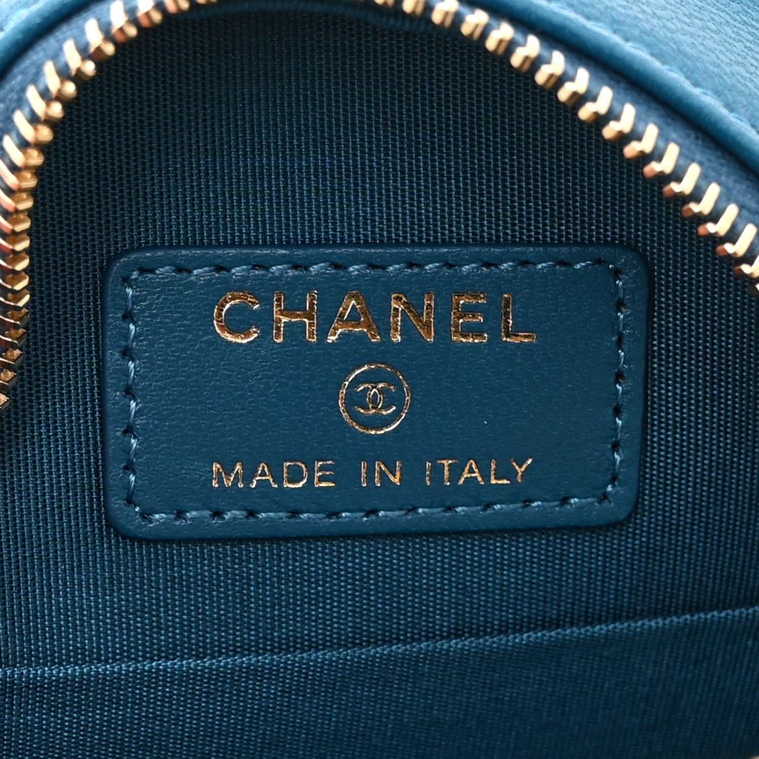 Chanel Goatskin Quilted Chanel 19 Round Clutch With Chain Blue 6 of 10