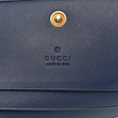 Gucci Denim Matelasse Pearly GG Marmont Card Case Wallet Blue 6 of 8