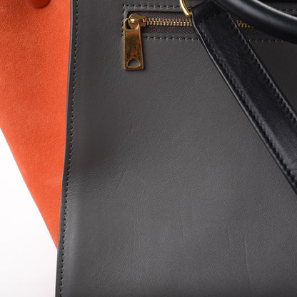 Celine Smooth Calfskin Suede Medium Tri-Color Trapeze Flamingo 10 of 14