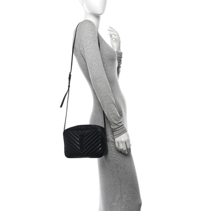 Saint Laurent Calfskin Matelasse Monogram Monochrome Lou Camera Bag Black 2 of 10