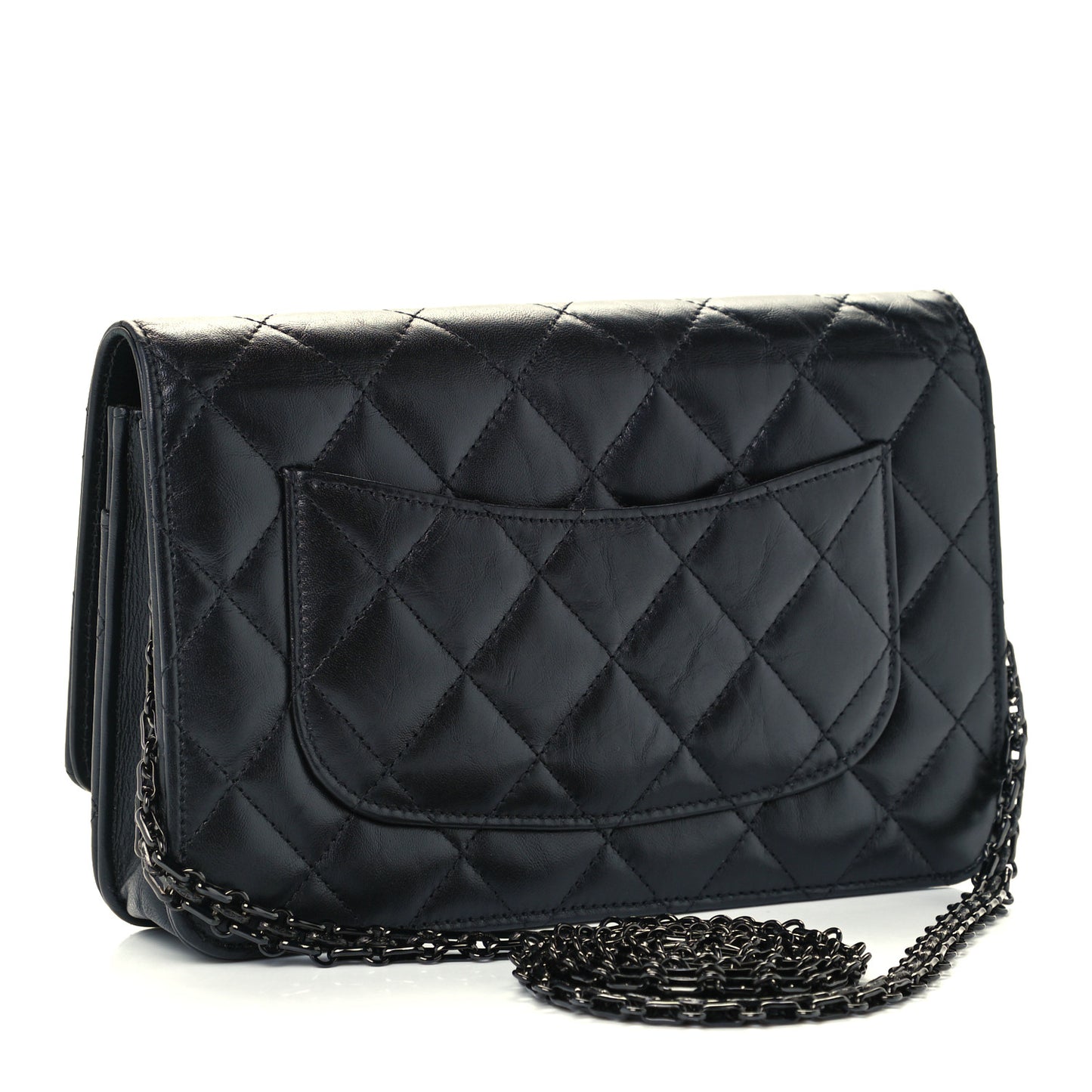 Aged Calfskin Quilted Reissue Wallet On Chain WOC So Black