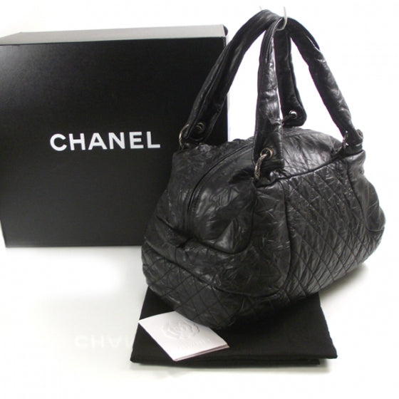 Chanel HANEL Aged Calfskin Coco Rider Bowling Bag Black 3 of 11