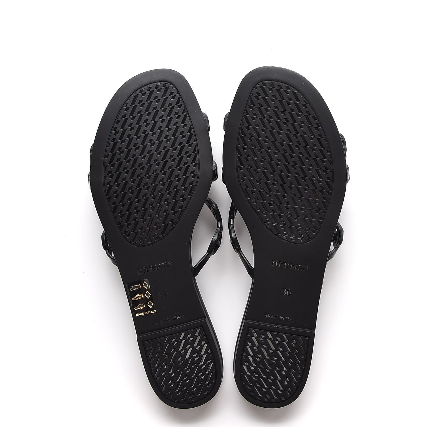 Hermes Rubber Chaine d'Ancre Rivage Sandals 36 Black 5 of 8