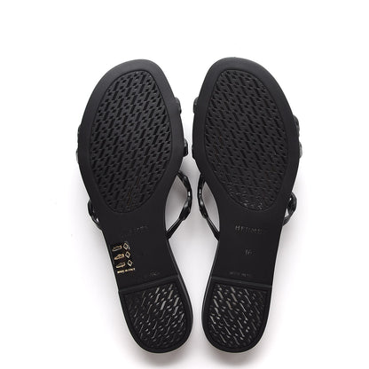 Hermes Rubber Chaine d'Ancre Rivage Sandals 36 Black 5 of 8