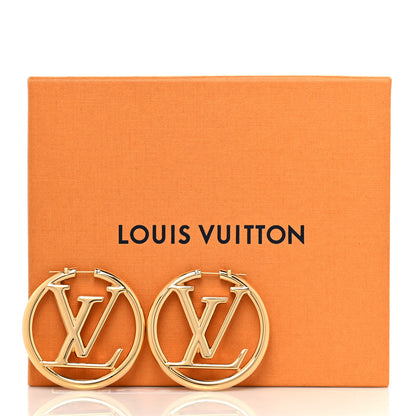 Louis Vuitton Metal Louise Hoop Earrings Gold 5 of 5