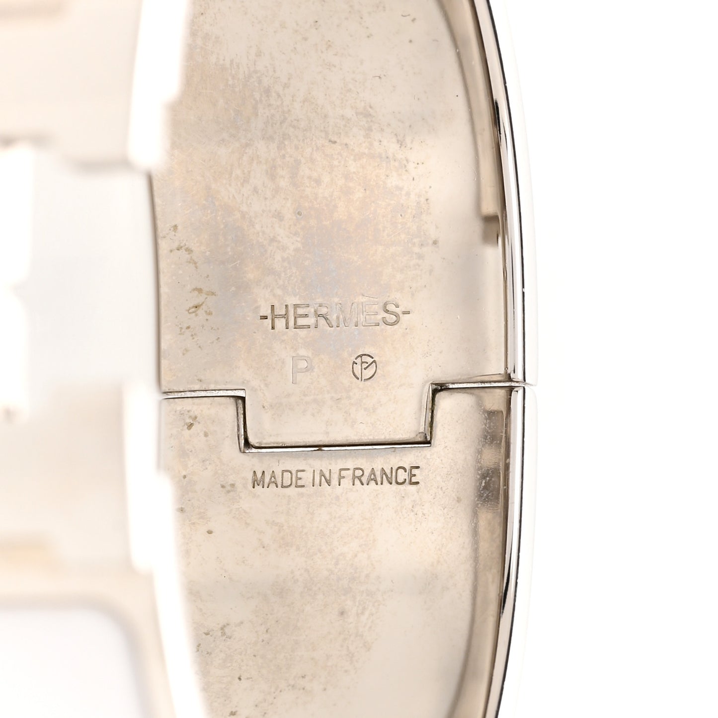 Enamel Wide Clic Clac H Bracelet GM White