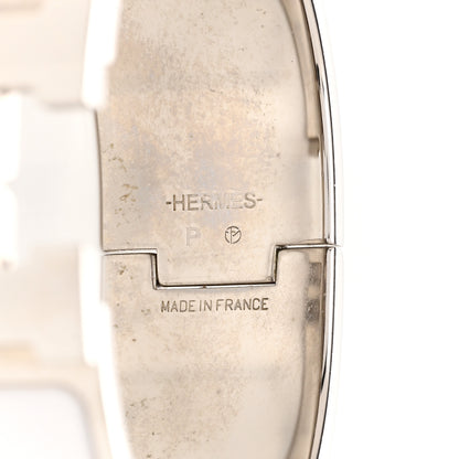 Hermes Enamel Wide Clic Clac H Bracelet GM White 4 of 5