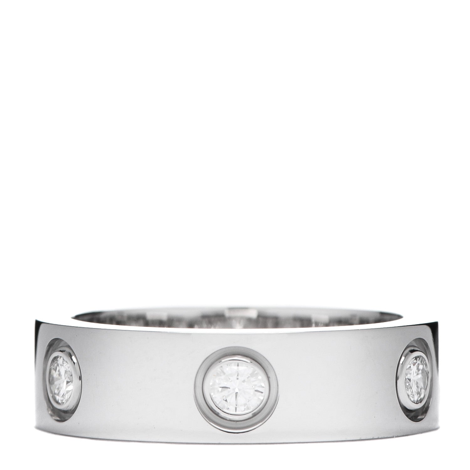 Cartier 18K White Gold 6 Diamond 5.5mm LOVE Ring 52 6 1 of 3