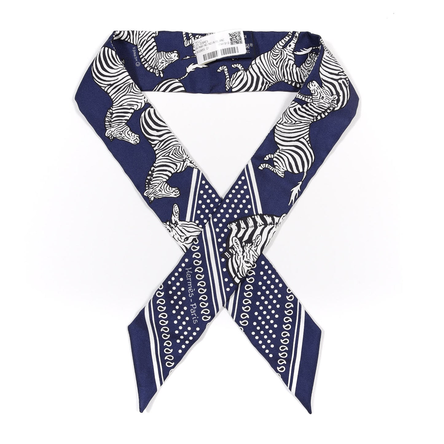 Silk Les Zebres Twilly Gris Marine Black White