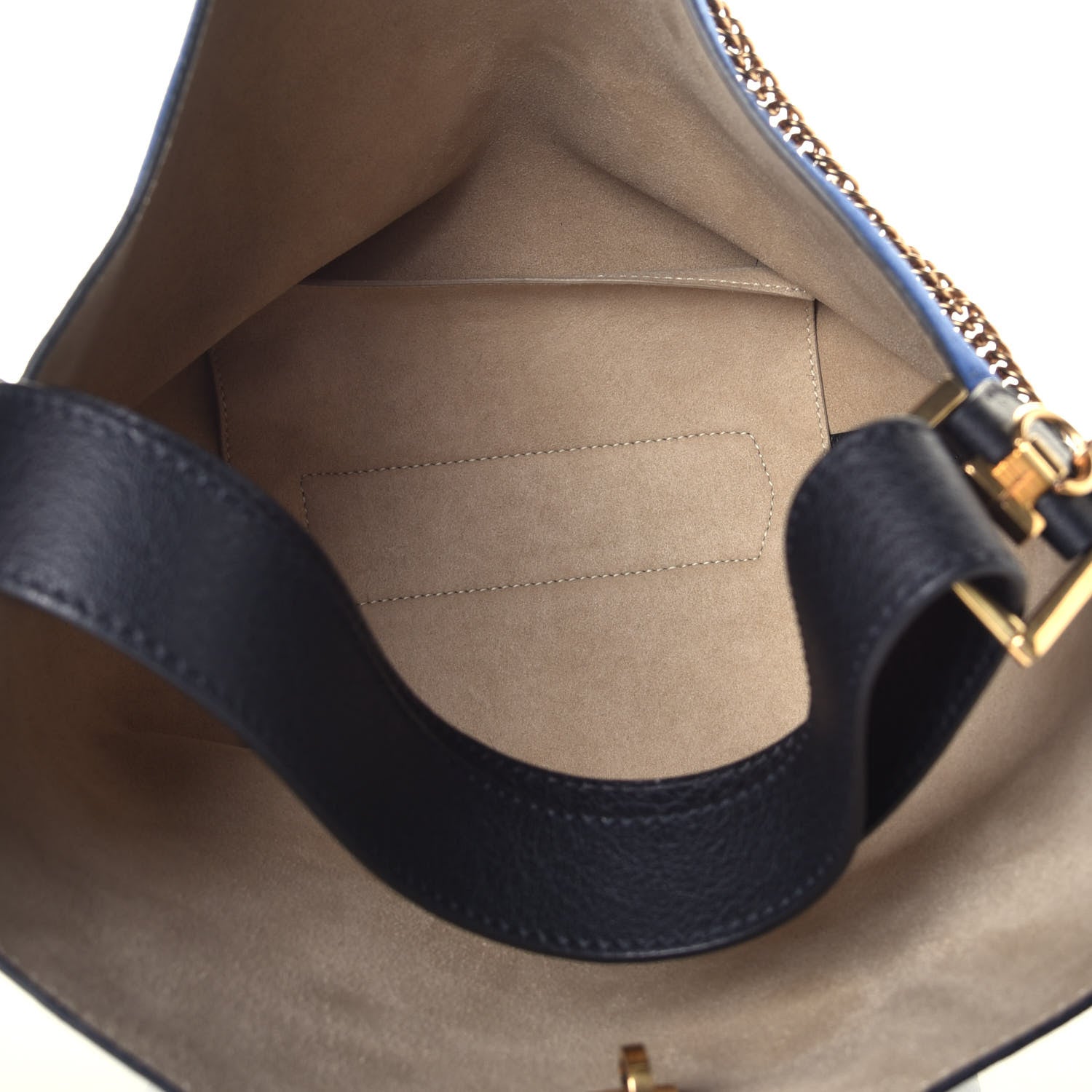 Givenchy Suede Crinkled Patent Deerskin Medium GV Bucket Bag Blue Grey 6 of 10
