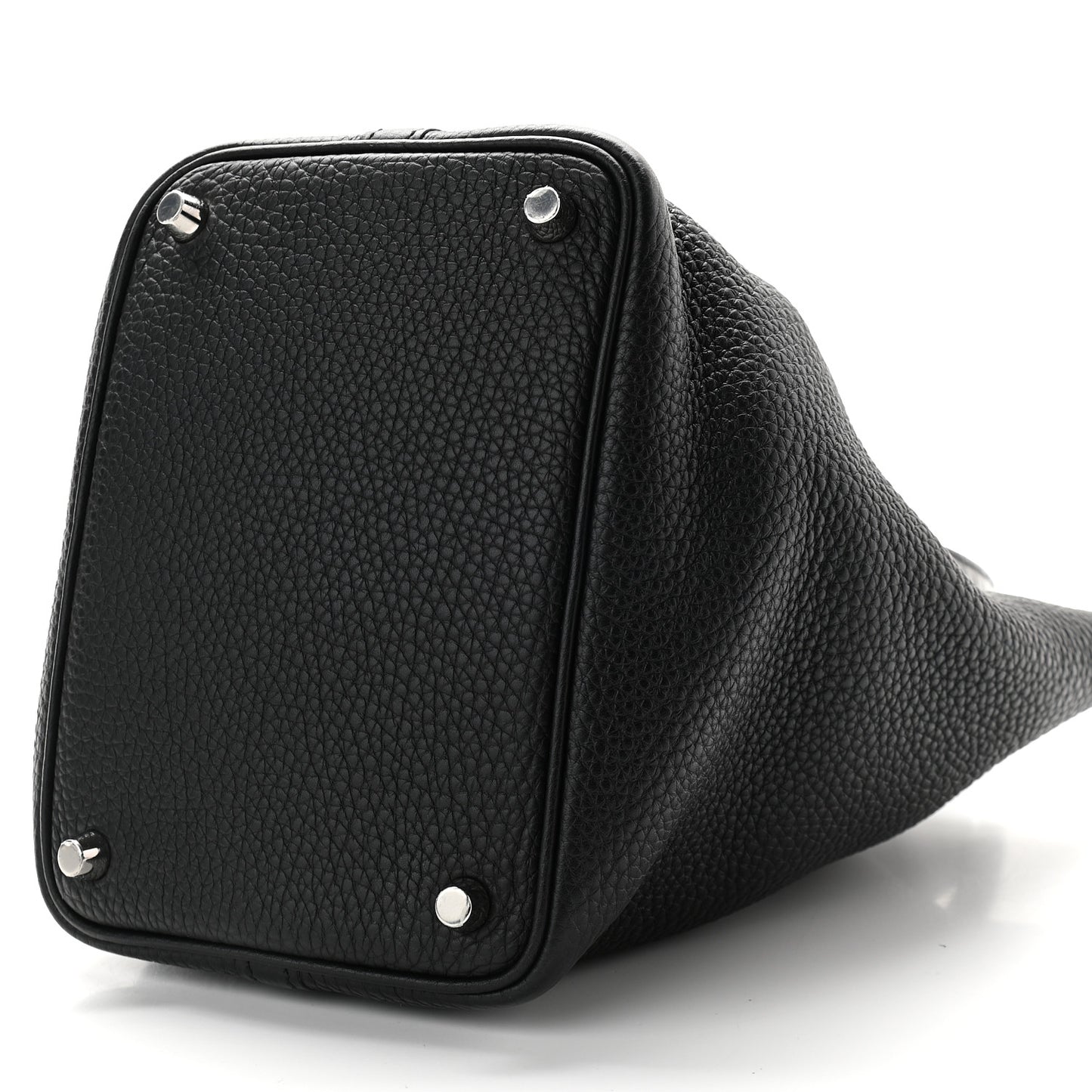 Taurillon Clemence Matte Alligator Picotin Lock Touch 18 PM Black