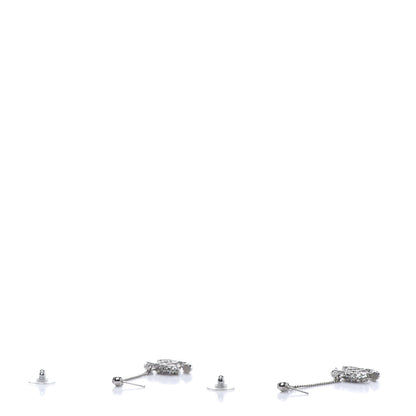 Chanel Baguette Crystal CC Drop Earrings Silver 3 of 3