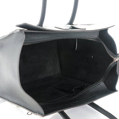 Celine Drummed Calfskin Mini Luggage Black 5 of 8