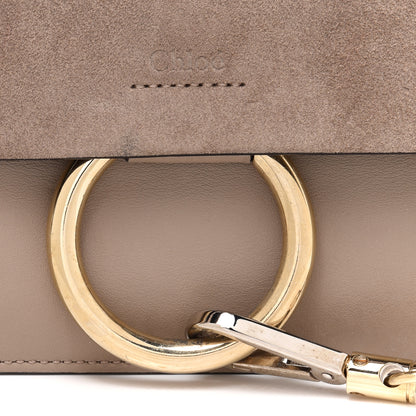 Chloe Suede Calfskin Small Faye Shoulder Bag Motty Grey 8 of 14