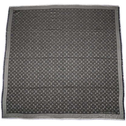 Louis Vuitton Silk Wool Monogram Denim Shawl Black 3 of 5