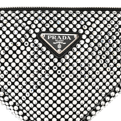 Prada Satin Crystal Triangle Pouch Cristal 8 of 14