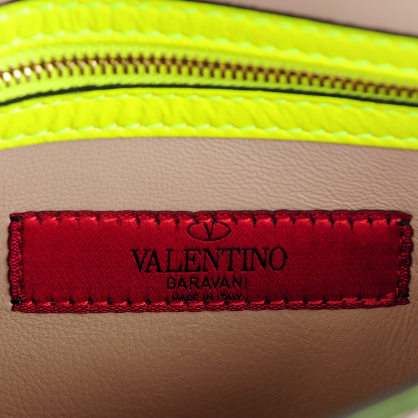 Nappa Rockstud Wristlet Clutch Yellow Fluo