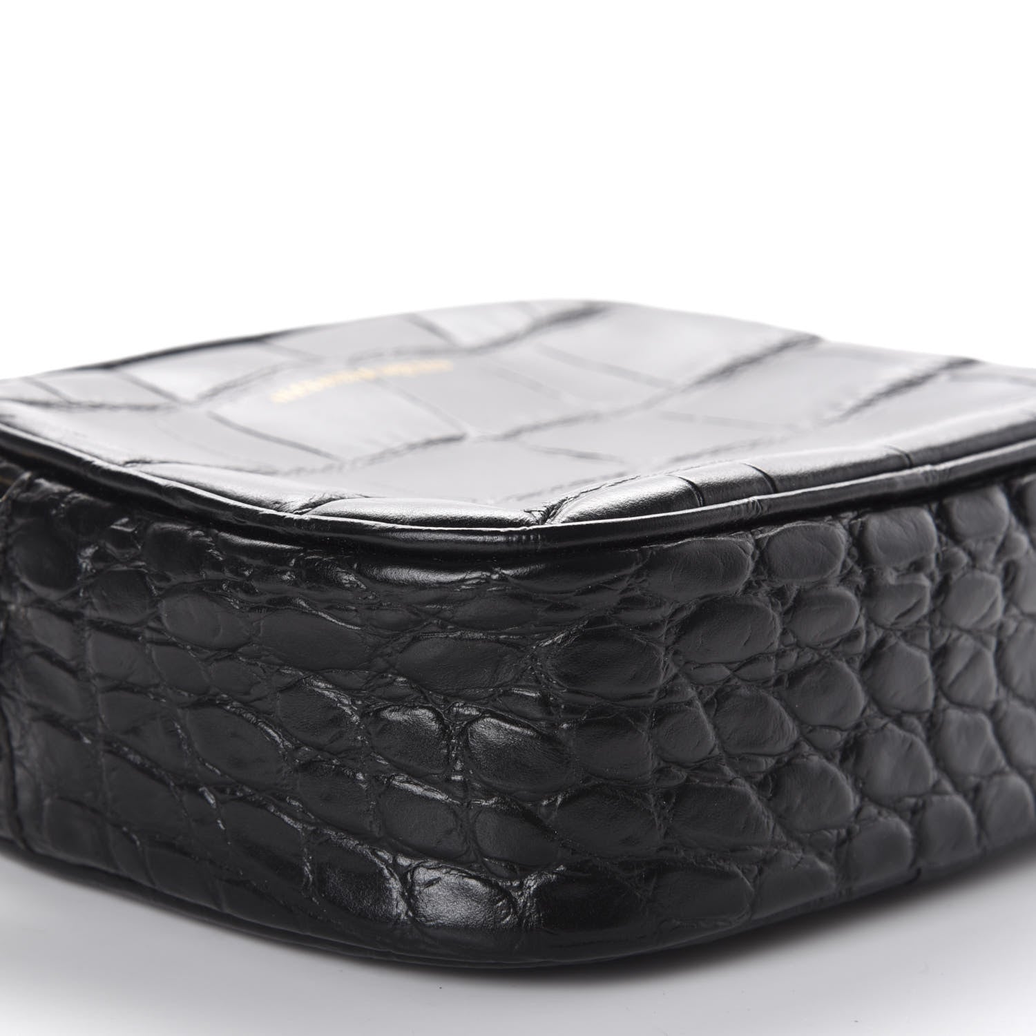 Alexander McQueen Calfskin Crocodile Embossed Camera Shoulder Bag Black 6 of 10