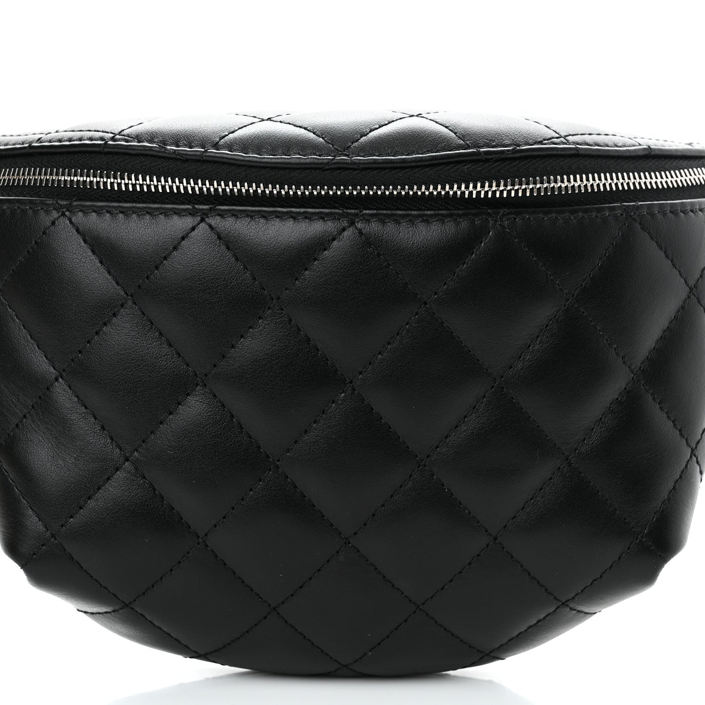 Calfskin Quilted Waist Belt Bag Black