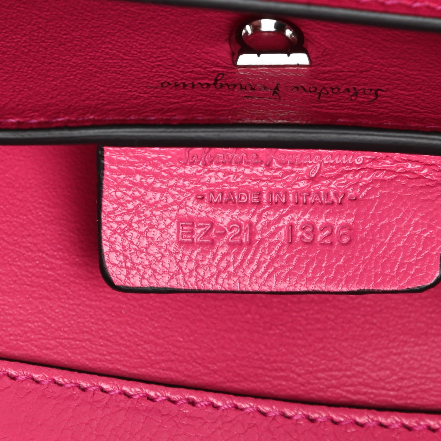 Goatskin Gancini Crossbody Bag Fuxia