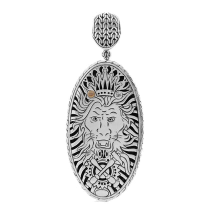 John Hardy Sterling Silver 22K Yellow Gold Palu Oval Pendant 3 of 5