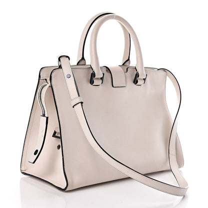 Saint Laurent Calfskin Small Monogram Cabas Dove White 3 of 10