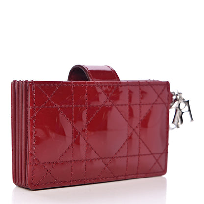 Christian Dior Patent Cannage Lady Dior 5-Gusset Card Holder Rouge Ceris 3 of 6