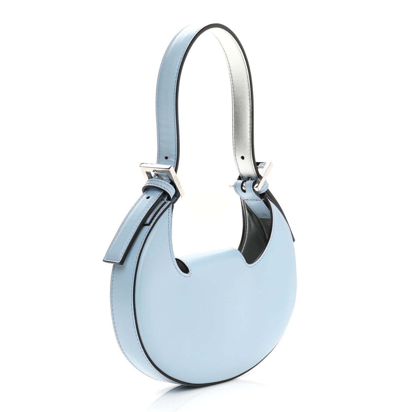 Vitello King Mini Cookie Hobo Bag Azzurro Baby