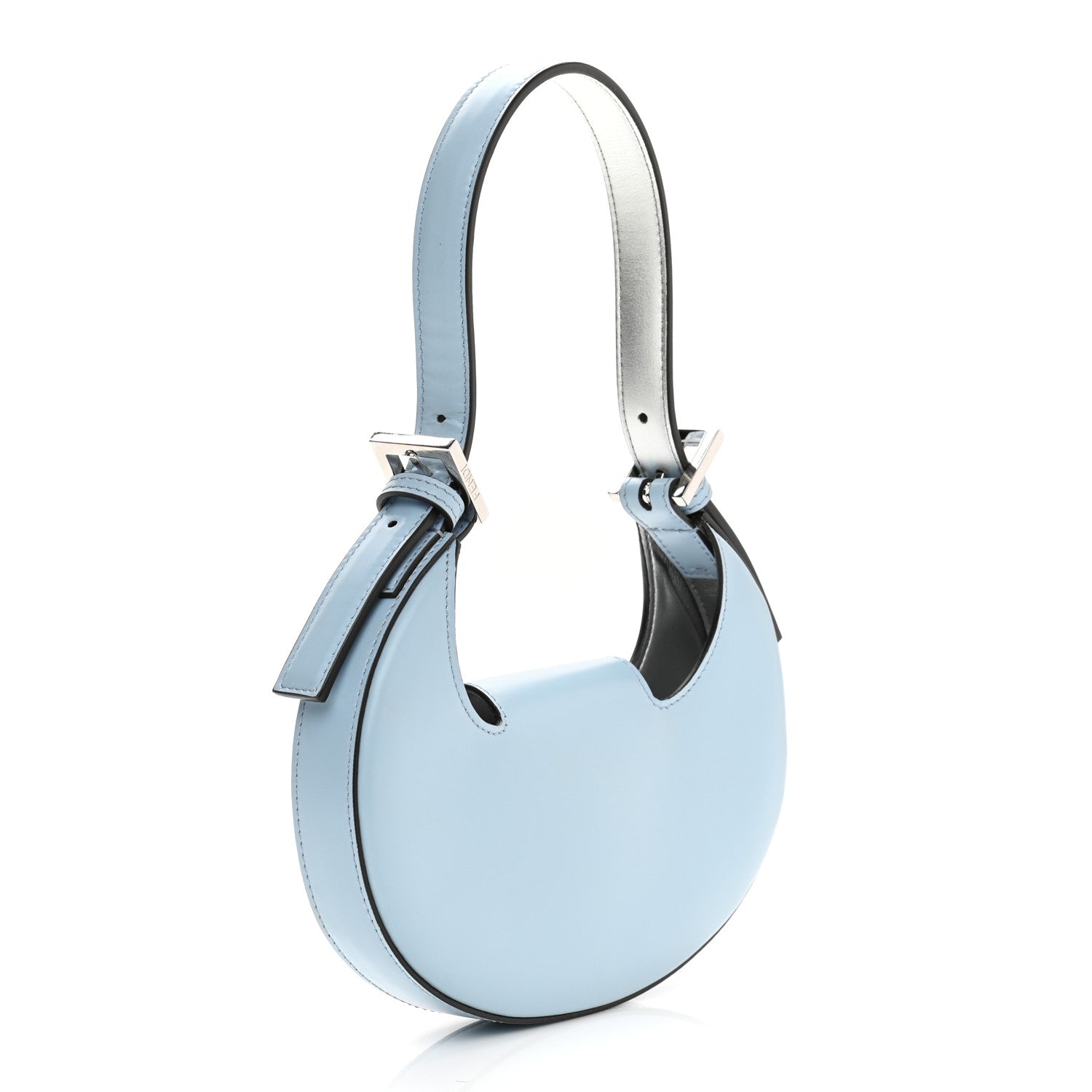 Fendi Vitello King Mini Cookie Hobo Bag Azzurro Baby 4 of 12