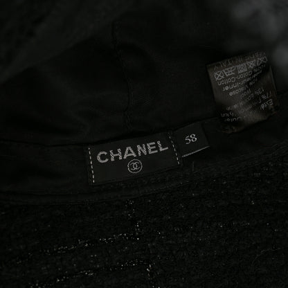 Chanel Tweed Pearl Bucket Hat 58 Black 8 of 9