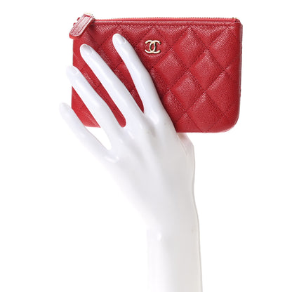 Chanel Caviar Quilted Small Cosmetic Case Red 2 of 7