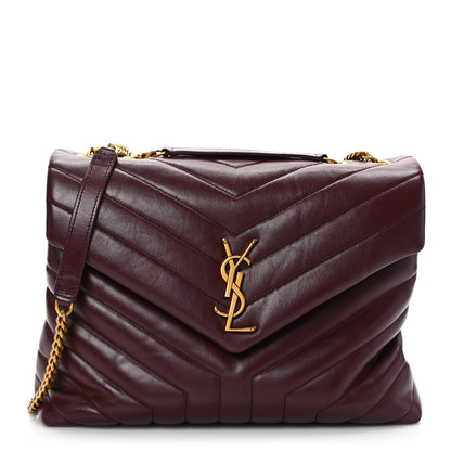Saint Laurent Calfskin Y Quilted Monogram Medium Loulou Chain Satchel Palissandre 1 of 9