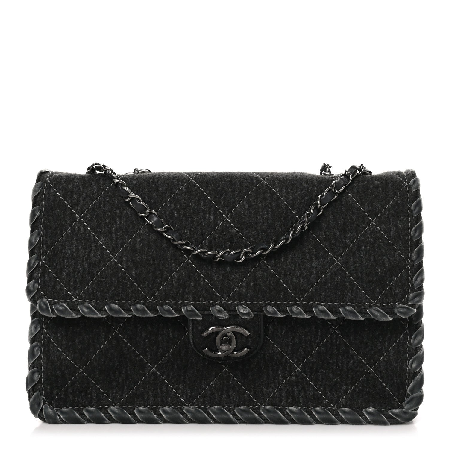 Chanel Fancy Felt Flap Grey 1 of 10