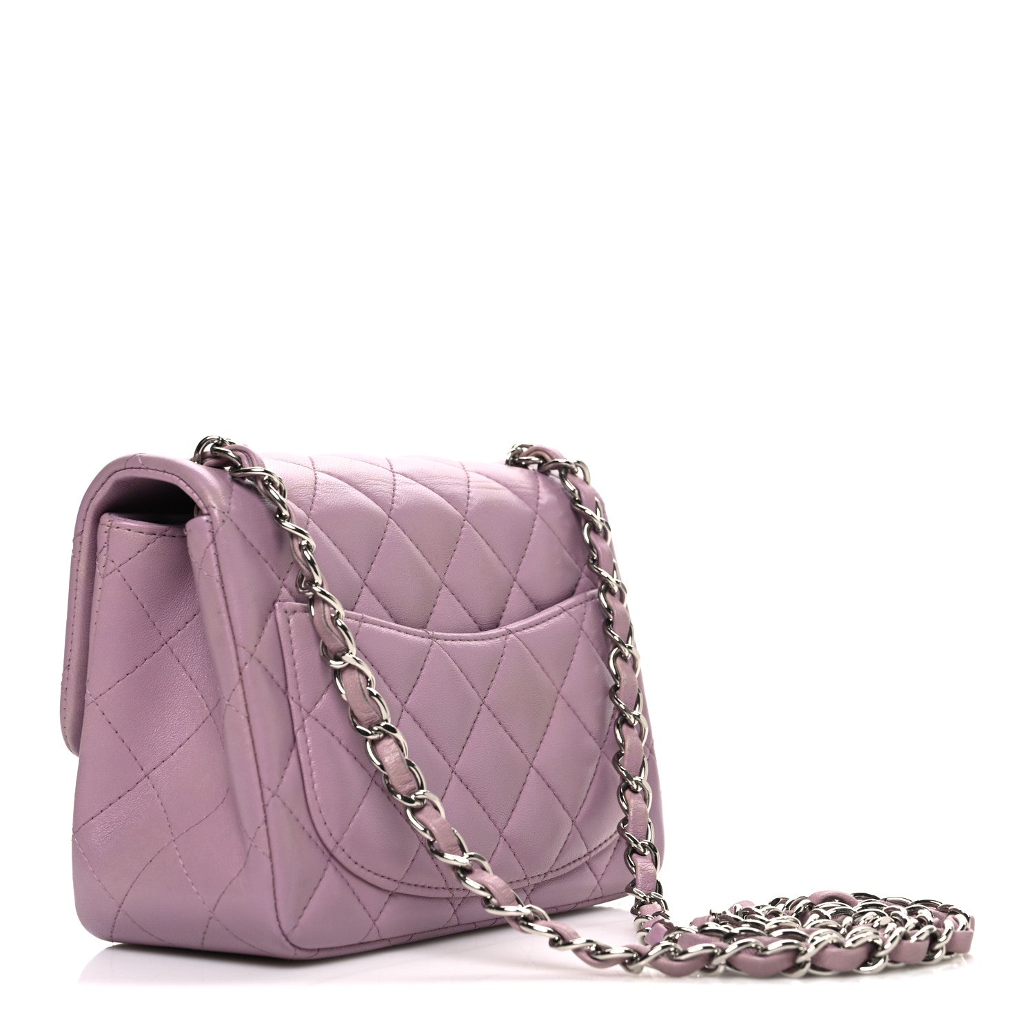 Chanel Lambskin Quilted Mini Square Flap Purple 3 of 10