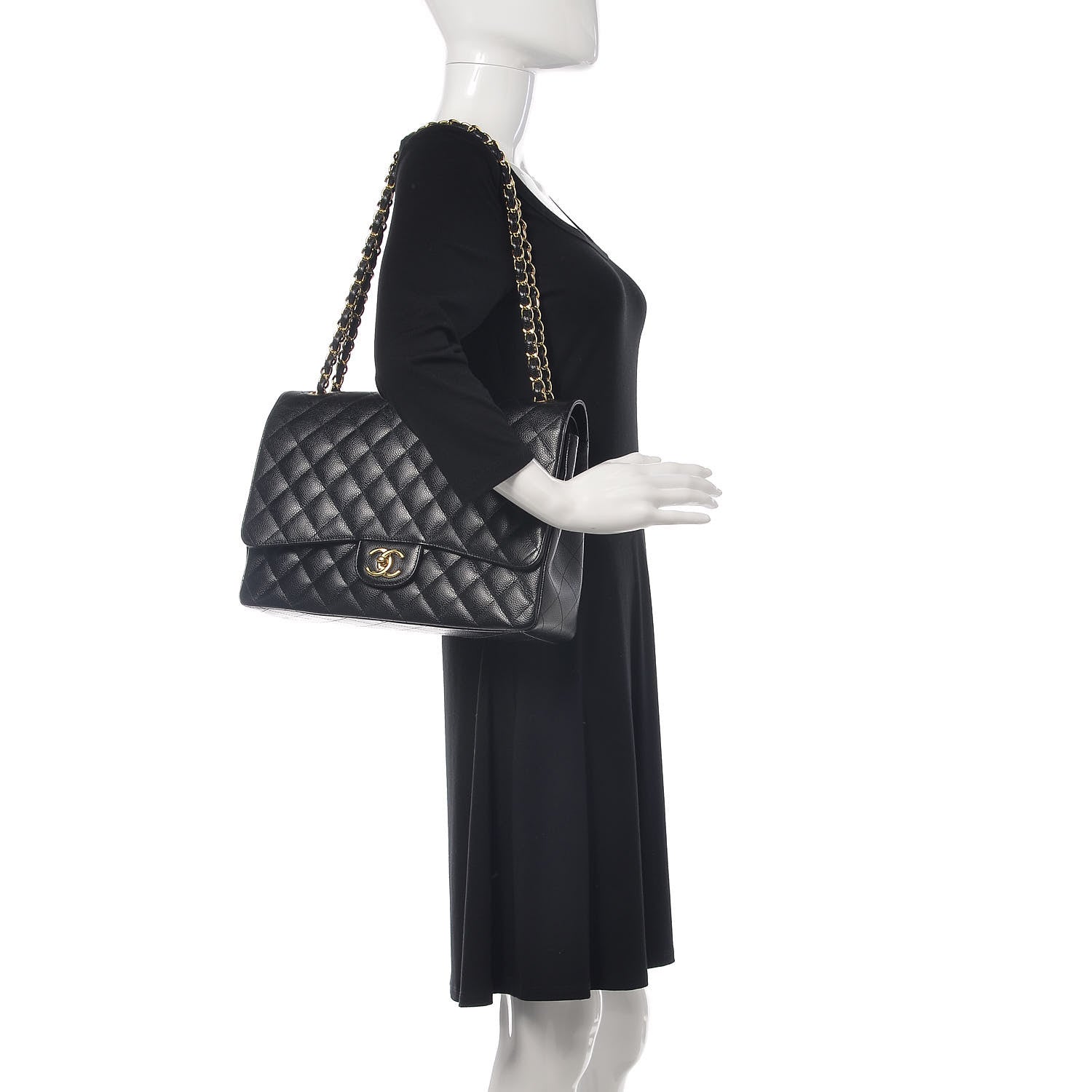 Chanel Caviar Quilted Maxi Double Flap Black 2 of 13