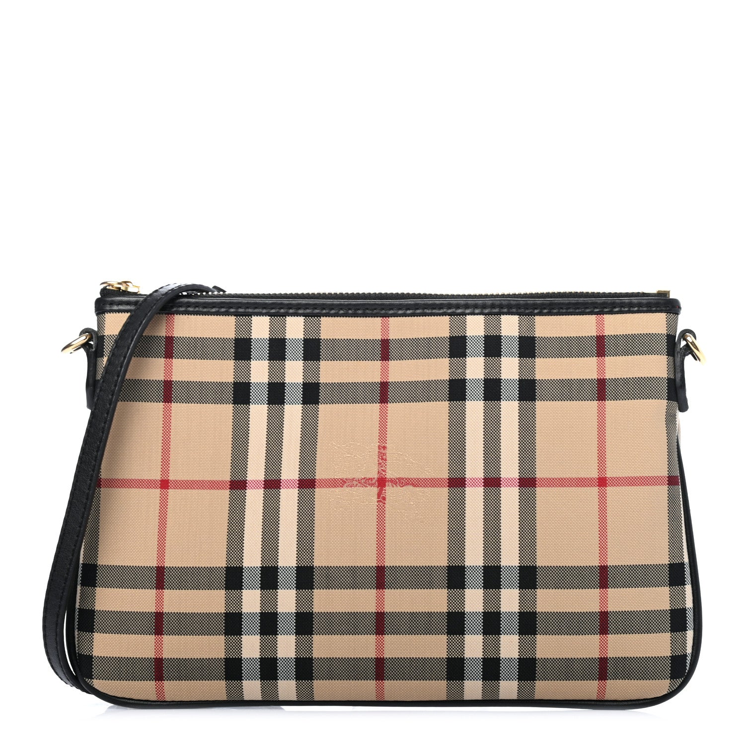 Burberry Horseferry Check Peyton Crossbody Clutch Bag Black 1 of 5