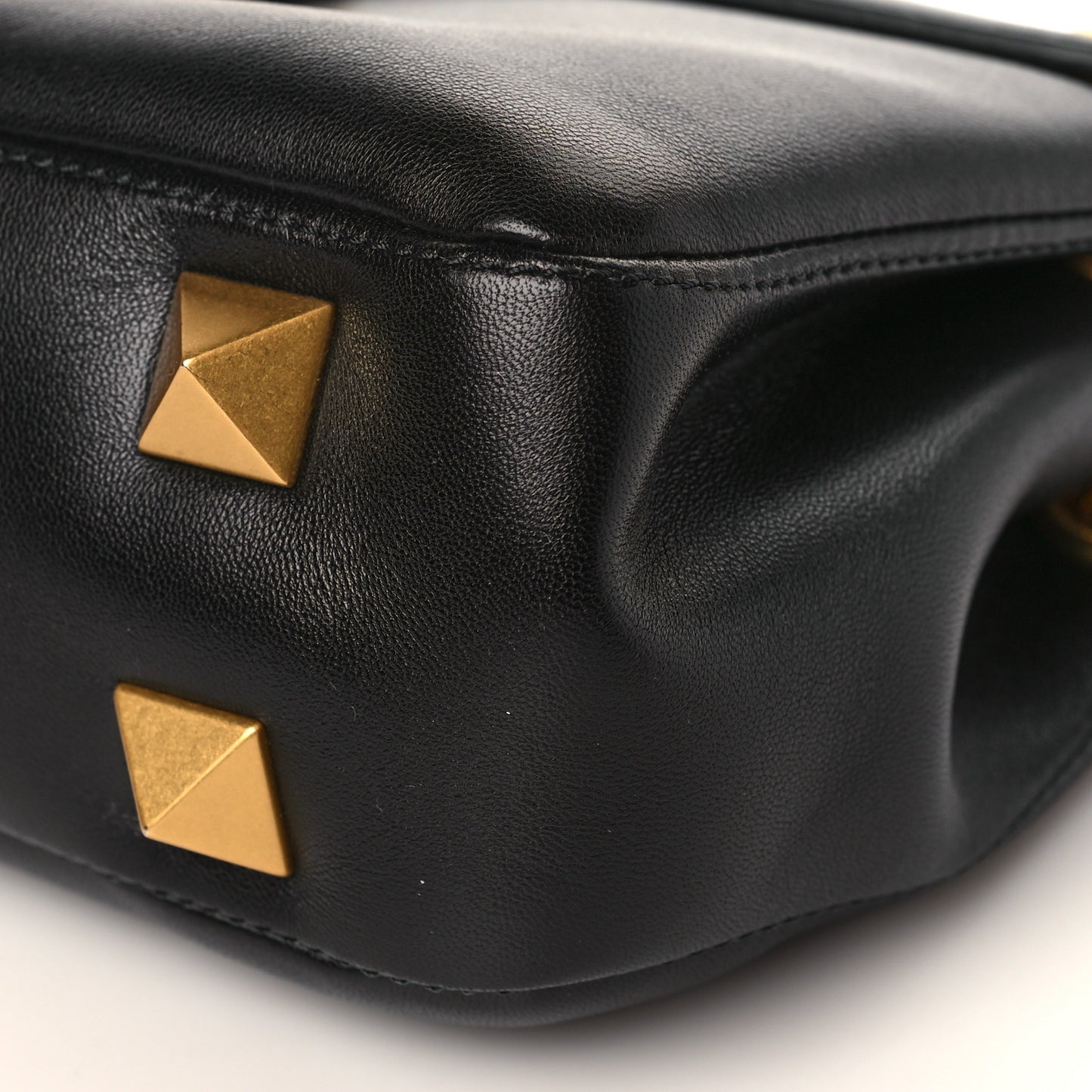 Nappa Stud Sign Shoulder Bag Black