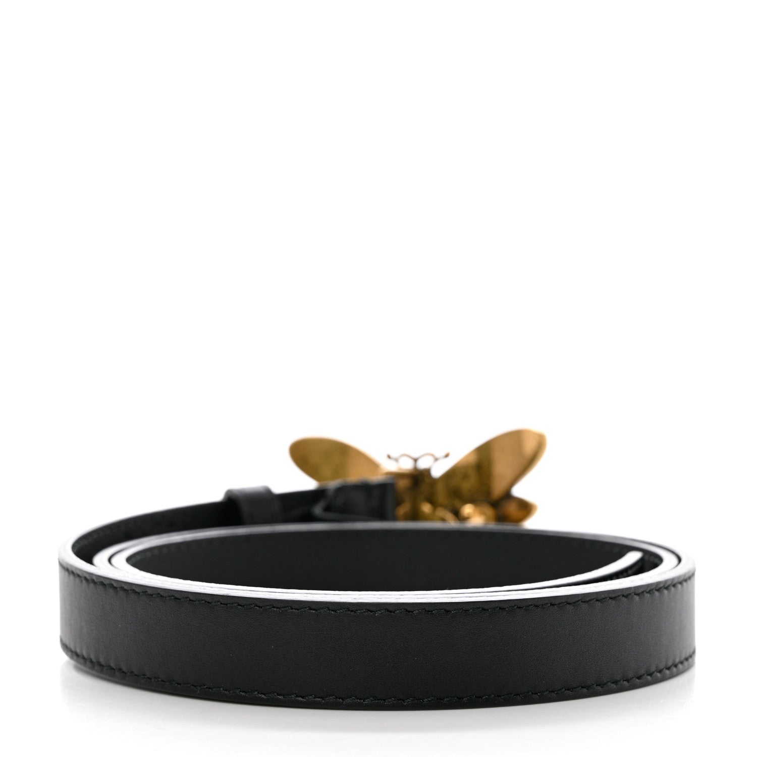 Gucci Calfskin Queen Margaret Bee Belt 90 36 Black 2 of 6