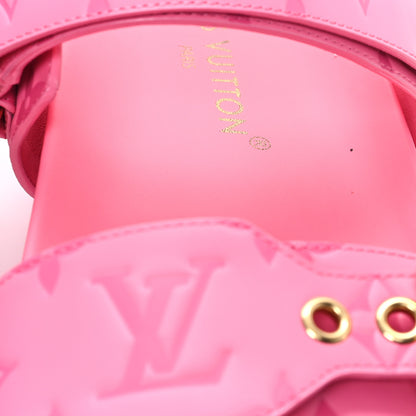 Louis Vuitton Calfskin Monogram Embossed Bom Dia Flat Mule Sandals 39 Pink 10 of 10