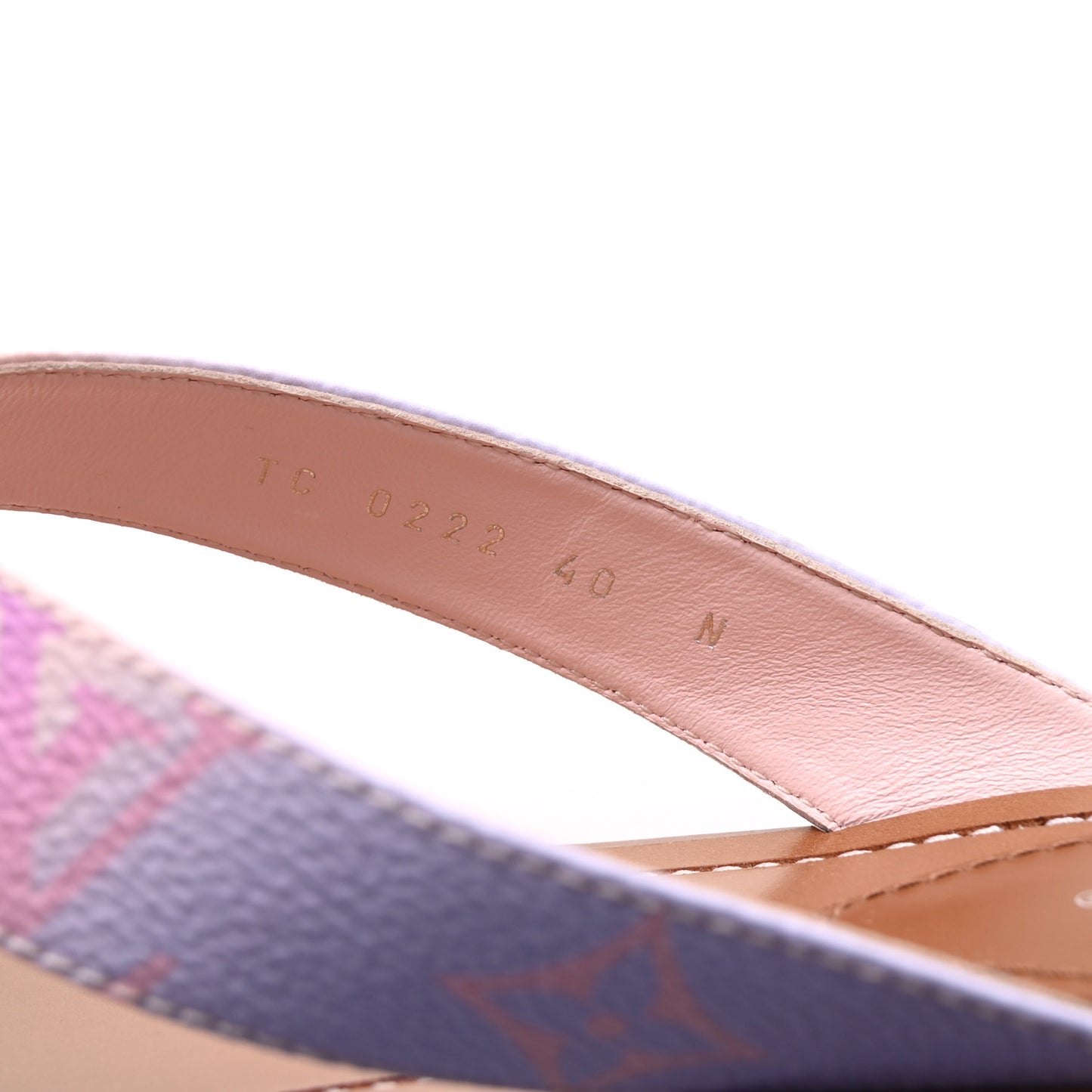 Monogram Sunny Flat Thong Sandals 40 Rose Clair Pink
