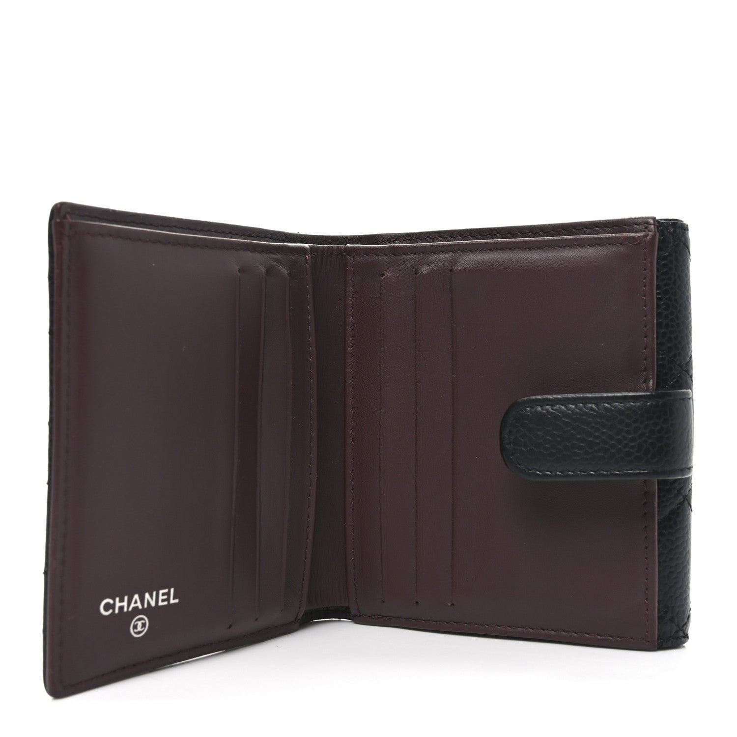 Chanel Caviar Quilted Compact French Flap Wallet Black 5 of 9