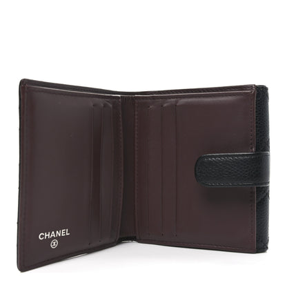 Chanel Caviar Quilted Compact French Flap Wallet Black 5 of 9