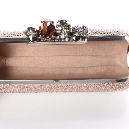 Alexander McQueen Swarovski Crystal Skull Knuckle Box Clutch Nude 5 of 6